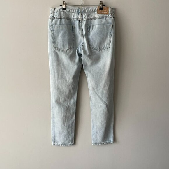 One Teaspoon Awesome Baggies Distressed Denim Mid Rise Straight Jeans Blue 29 - Picture 3 of 14